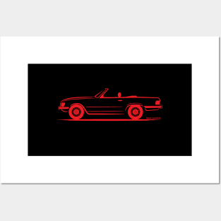 Mercedes SL Type W107 450SL 560SL Red Posters and Art